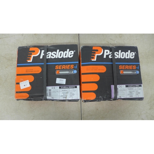 2012 - A box of approximately 3300 Paslode Series-i 2.8 x 51mm RounDrive GalvPlus ring nails and 3 Series-i... 