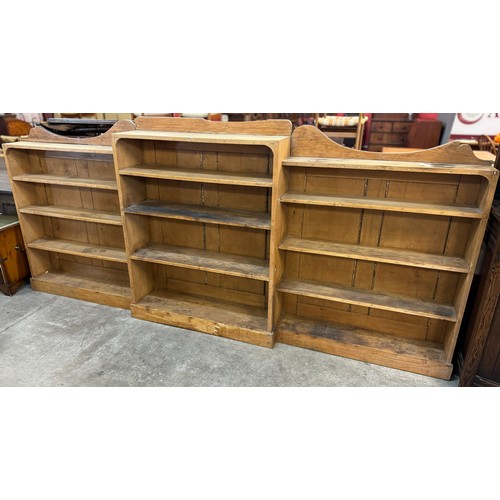 125 - A large Victorian pine open bookcase