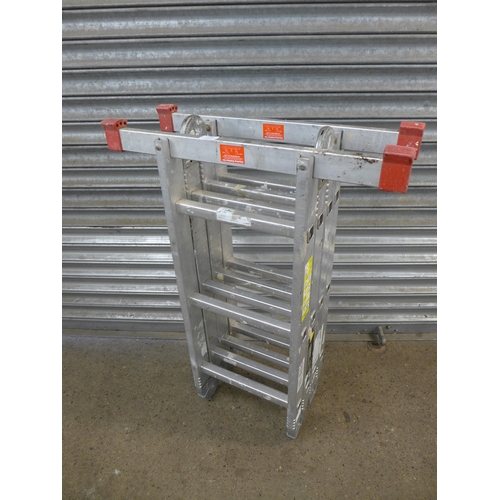 2134 - An adjustable aluminium multi-purpose ladder