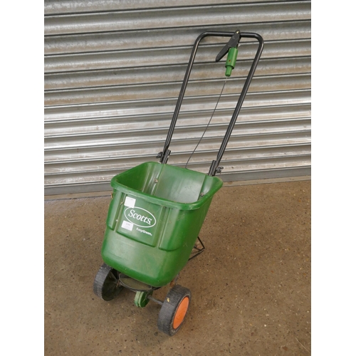 2144 - 2 seed spreader trollies including Scotts Easy-Green and Gardena