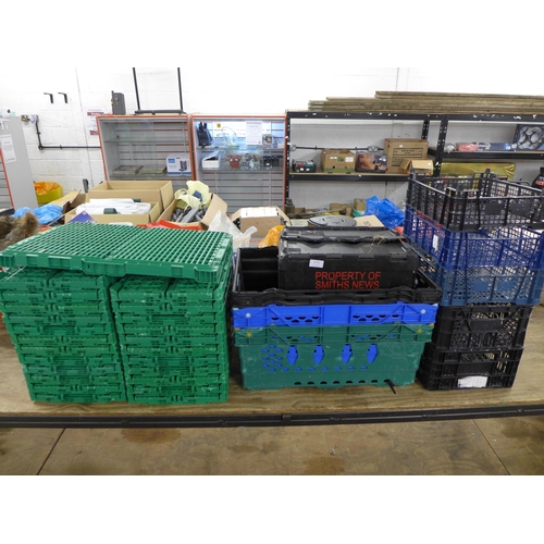 2270 - 30 various plastic storage crates