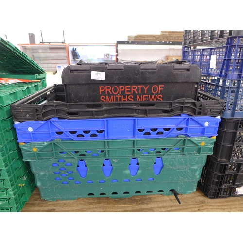 2270 - 30 various plastic storage crates