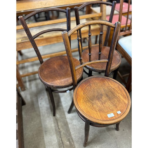 145 - Three early 20th Century Fischel beech bentwood chairs