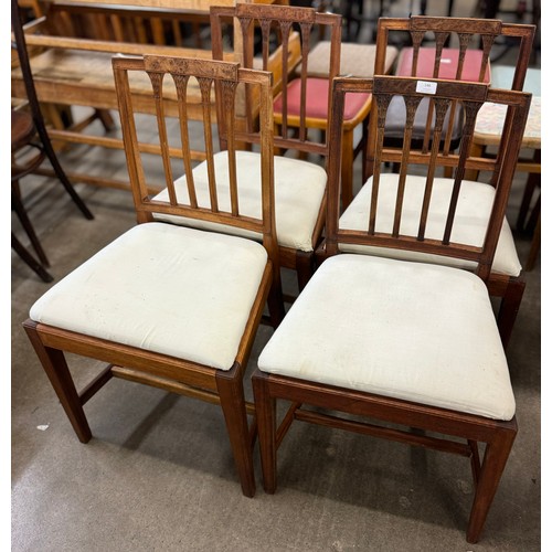 146 - A set of four Edward VII mahogany dining chairs