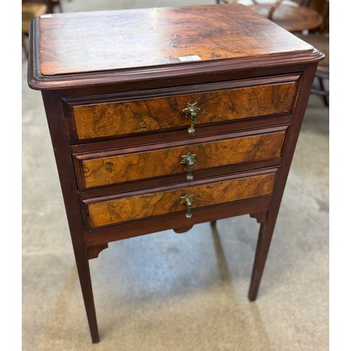 150 - An Edward VII mahogany and burr walnut music cabinet