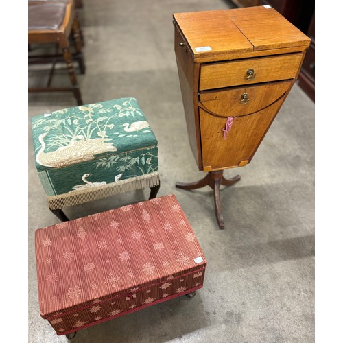 159 - A Victorian mahogany sewing box and two others