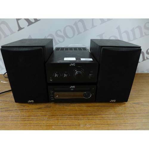 2081 - A JVC micro hi-fi system (Model UX-D750) includes CD/Bluetooth player, volume mixer and a pair of sp... 