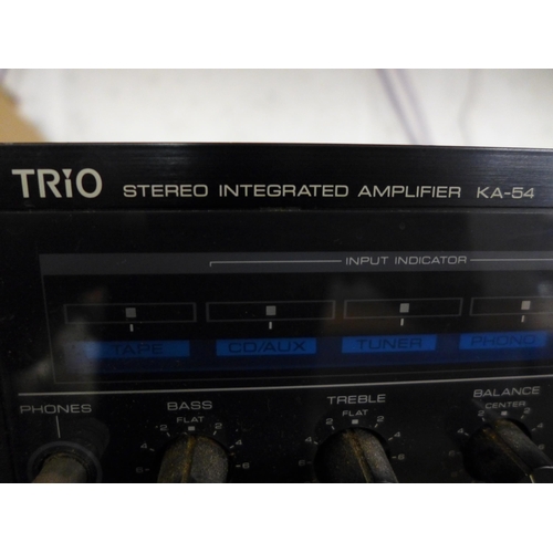 2096 - 3 Trio stereo separates - Trio KA-54 stereo integrated amp (KA-54), a Trio stereo cassette deck (KX-... 