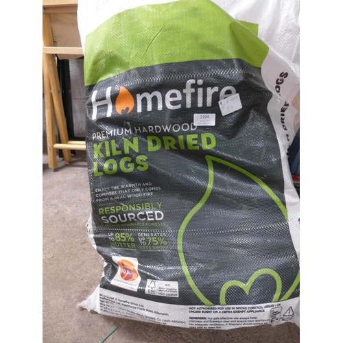 2104 - 3 Bags of Homefire premium hardwood Kiln dried logs - sealed