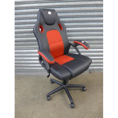 2124 - A black and red gaming chair