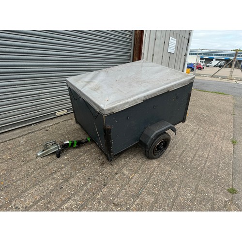 2301 - A 2-wheel single axle box trailer with a spare wheel