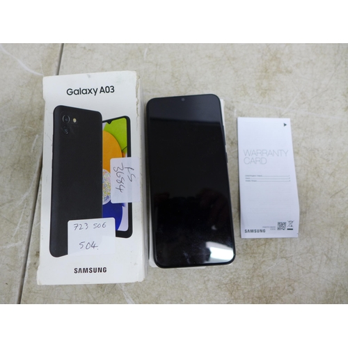 2067 - A boxed Samsung Galaxy A03 smart phone (SM-A035G-DSN)