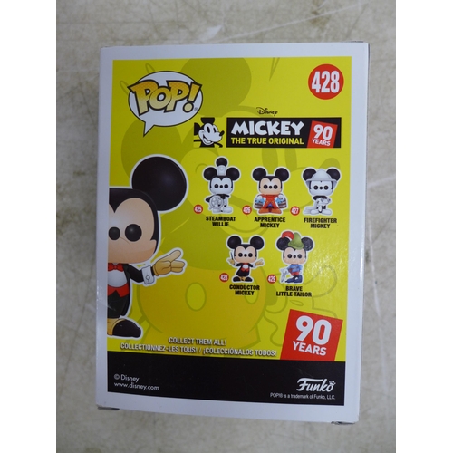 2068 - 3 boxed Funko Pop collectible vinyl figures - Conductor Mickey 428, Band Concert Mickey 430 and Plan... 