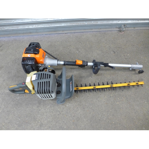 2161A - A Ryobi RHT266 ODA petrol driven hedge trimmer and a Parker Brand PGMT-5200 petrol multi-tool (no at... 