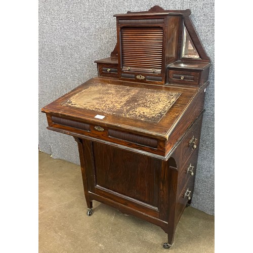 86 - A Victorian rosewood Davenport