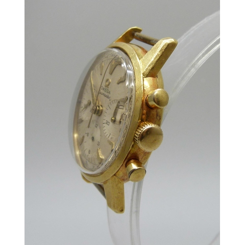 1034 - A rare 1962 18ct gold cased Omega Seamaster chronograph wristwatch, 321 calibre, 19584679, 32mm case... 