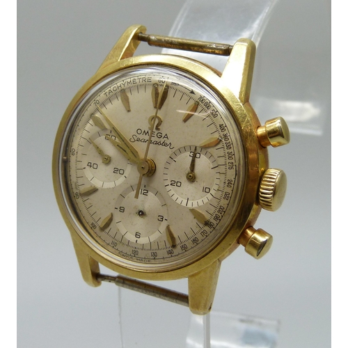 1034 - A rare 1962 18ct gold cased Omega Seamaster chronograph wristwatch, 321 calibre, 19584679, 32mm case... 