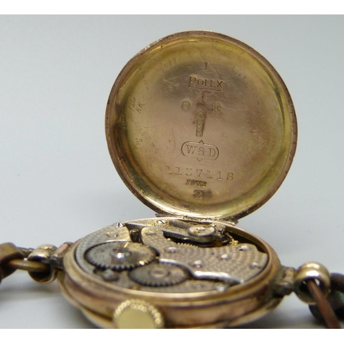 1039 - A 9ct gold cased Rolex wristwatch, the dial, movement and case marked Rolex, the case bears inscript... 