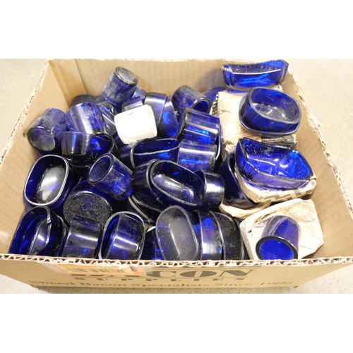 1071 - A collection of blue glass liners **PLEASE NOTE THIS LOT IS NOT ELIGIBLE FOR IN-HOUSE POSTING AND PA... 