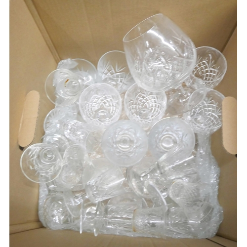 1105 - Three boxes of mixed crystal and glass **PLEASE NOTE THIS LOT IS NOT ELIGIBLE FOR IN-HOUSE POSTING A... 