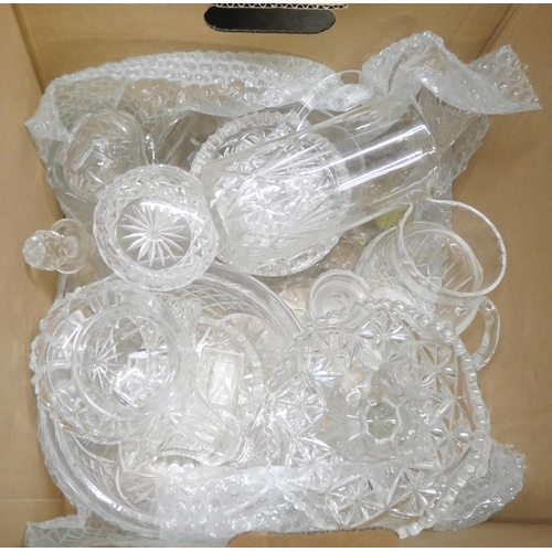 1105 - Three boxes of mixed crystal and glass **PLEASE NOTE THIS LOT IS NOT ELIGIBLE FOR IN-HOUSE POSTING A... 