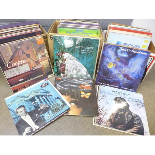 1113 - Three boxes of classical LP records, over 180 in total **PLEASE NOTE THIS LOT IS NOT ELIGIBLE FOR IN... 