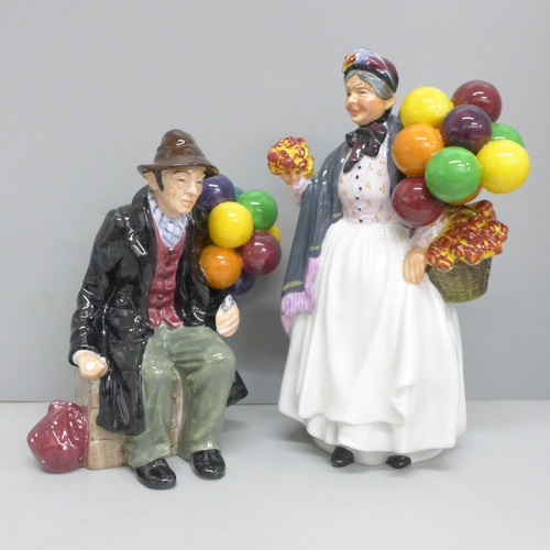 603 - Two boxed Royal Doulton figures, Biddy Penny Farthing and Balloon Man