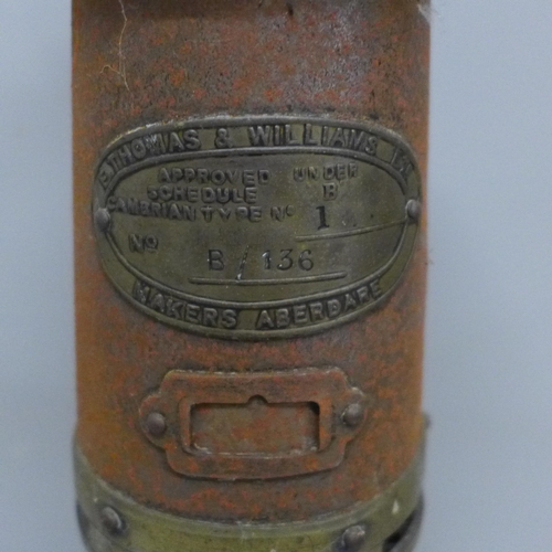 606 - A F. Thomas & Williams Ltd Type 1 miner's lamp