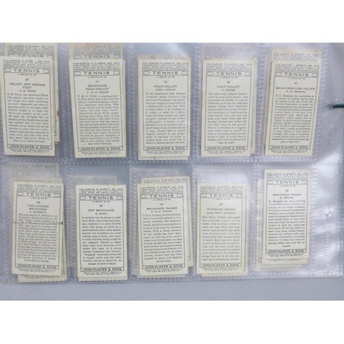 608 - Cigarette cards; 10 complete Players sport sets, including Tennis, Cycling, Football (3), cricket (3... 