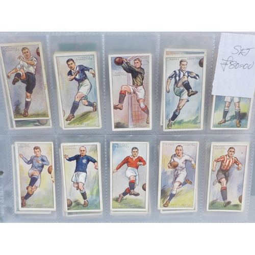 608 - Cigarette cards; 10 complete Players sport sets, including Tennis, Cycling, Football (3), cricket (3... 