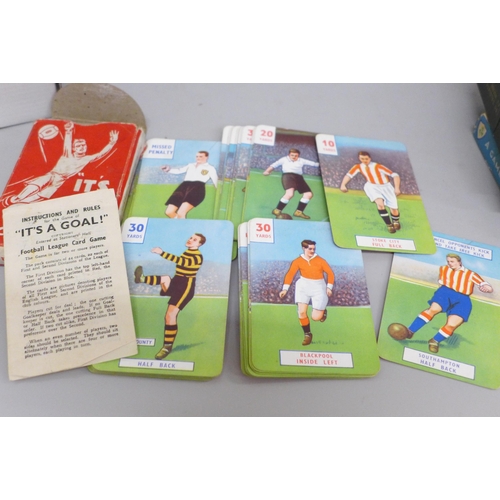 610 - Soccer games, 1940s, four boxed sets of football playing cards, two sealed decks of Bertino Calcio, ... 