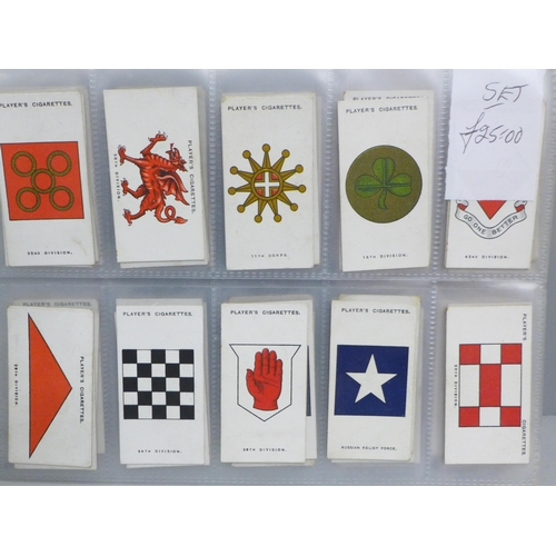 625 - Cigarette cards; 12 complete Players sets, including War Decorations, Drum Banners, Victoria Cross, ... 