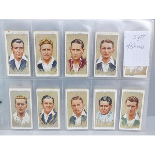 628 - Cigarette cards; 10 complete Players sets, including Kings & Queens, Thackeray, Cricket 1934 & 1938,... 