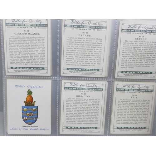 640 - Cigarette cards; 6 complete large Wills sets, including Heraldic, Arms; also Players Dandies, 232