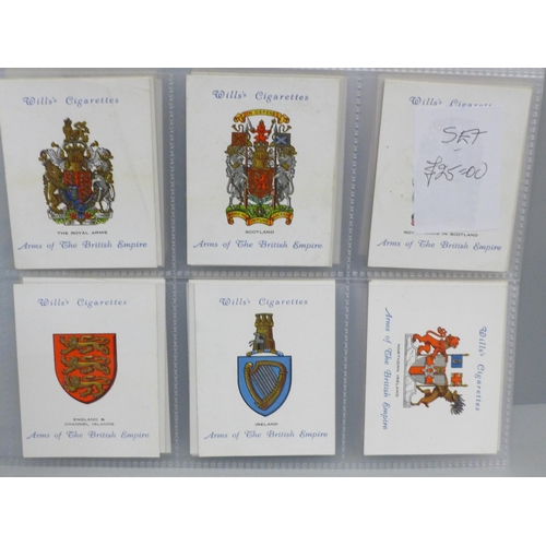 640 - Cigarette cards; 6 complete large Wills sets, including Heraldic, Arms; also Players Dandies, 232