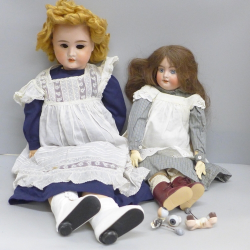 647 - An Armand Marseille 1894 AM DEP German bisque head doll together with another German bisque doll mar... 