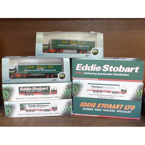 653 - A collection of seven Eddie Stobart commercial vehicles, boxed