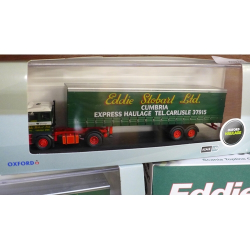 653 - A collection of seven Eddie Stobart commercial vehicles, boxed