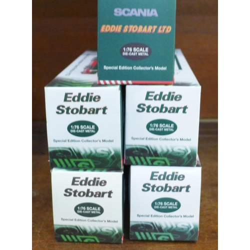 653 - A collection of seven Eddie Stobart commercial vehicles, boxed