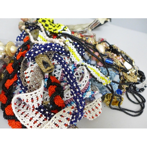 656 - Beaded necklaces, earrings, loose beads, etc.