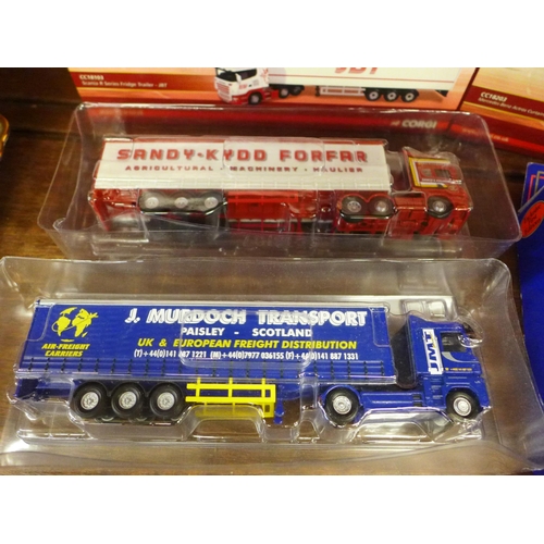 668 - Five Corgi Roadscene articulated lorries and three others, boxed