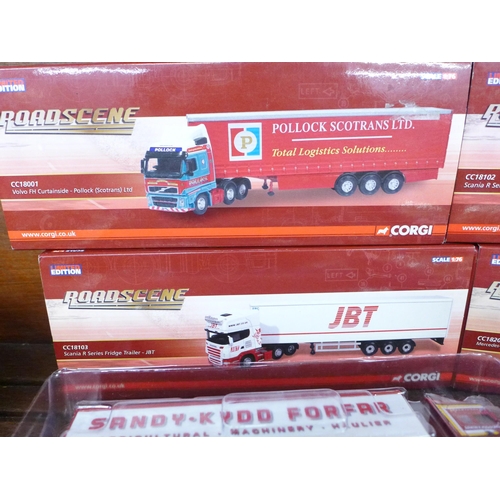 668 - Five Corgi Roadscene articulated lorries and three others, boxed