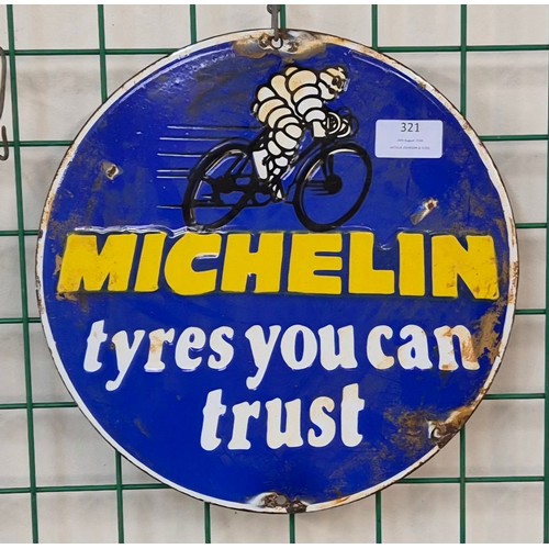 321 - A Michelin enamelled metal advertising