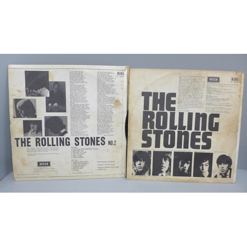 669 - Three early The Rolling Stones LP records, After Math, first and second albums (LK4605 1A/5A pressin... 