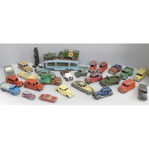 679 - Dinky Toys die-cast model vehicles, mid 20th Century and later, including military, fire tenders, Du... 