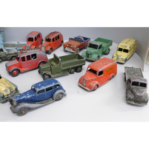 679 - Dinky Toys die-cast model vehicles, mid 20th Century and later, including military, fire tenders, Du... 