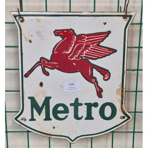 320 - A Metro enamelled metal advertising sign