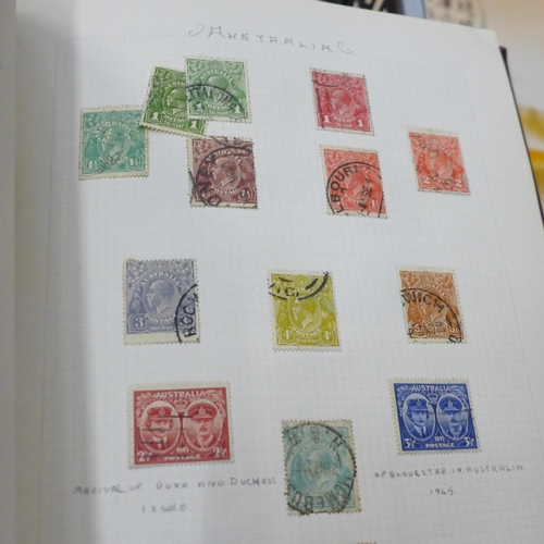 691 - A box of mixed stamps and First Day Covers; a SG Great Britain Commemorative Stamps album, Chinese T... 