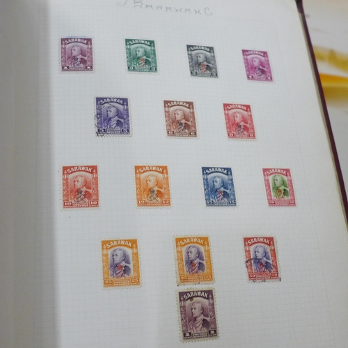 691 - A box of mixed stamps and First Day Covers; a SG Great Britain Commemorative Stamps album, Chinese T... 