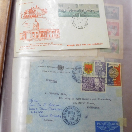 691 - A box of mixed stamps and First Day Covers; a SG Great Britain Commemorative Stamps album, Chinese T... 